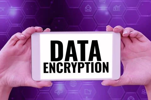 Sign displaying Data Encryption. Business idea Conversion of data into code for Stock Photos