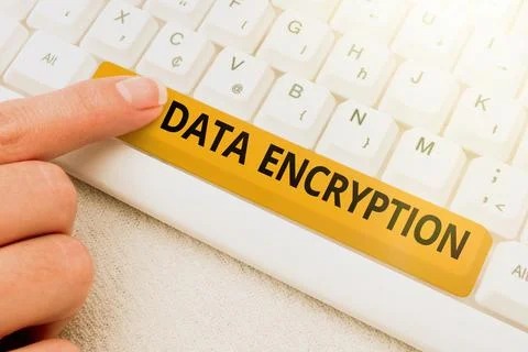 Sign displaying Data Encryption. Conceptual photo Symmetrickey algorithm for the 스톡 사진