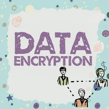 Sign displaying Data Encryption. Word for Conversion of data into code for 스톡 일러스트