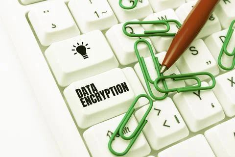 Sign displaying Data Encryption. Word Written on Symmetrickey algorithm for the Stock Photos