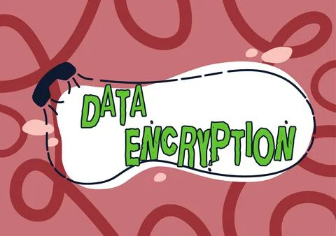 Sign displaying Data EncryptionSymmetric-key algorithm for the encrypting Stock Illustration