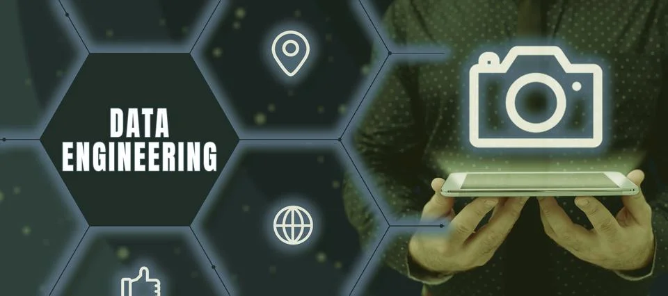 Sign displaying Data Engineering. Concept meaning data science that focuses on Stock Photos