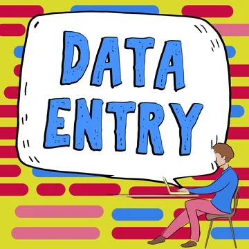 Sign displaying Data Entry. Word for process of inputting data or information 스톡 일러스트