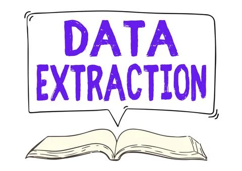 Sign displaying Data Extraction. Business concept act or process of retrieving Stock Illustration
