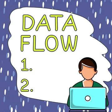Sign displaying Data Flow. Business overview the movement of data through a Stock Illustration