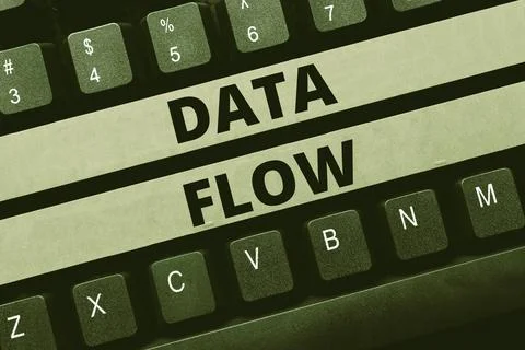 Sign displaying Data Flow. Conceptual photo the movement of data through a 스톡 사진