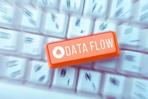 Sign displaying Data Flow. Internet Concept the movement of data through a 스톡 사진