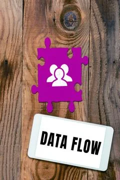 Sign displaying Data Flow. Word for the movement of data through a system Stock Photos