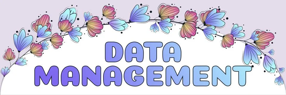 Sign displaying Data Management. Concept meaning disciplines related to managing Stock Illustration