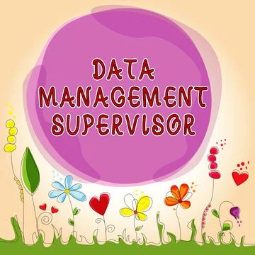 Sign displaying Data Management Supervisor. Conceptual photo ensuring the Illustrazione stock