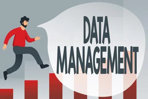 Sign displaying Data Management. Word Written on The practice of organizing and Stock Illustration