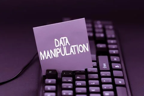 Sign displaying Data Manipulation. Word for the process of changing data to make 스톡 사진