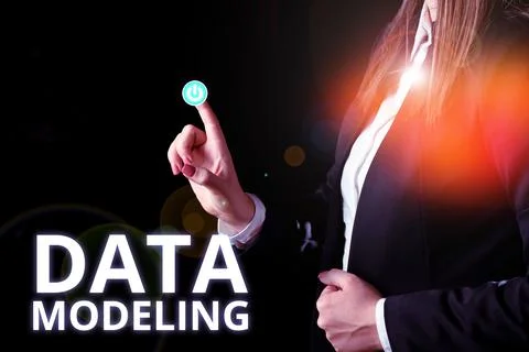 Sign displaying Data Modeling. Business showcase process of transferring data 写真素材
