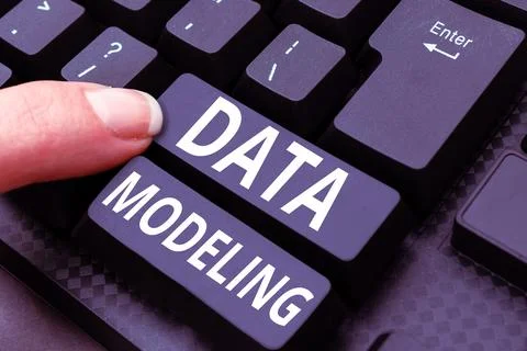 Sign displaying Data Modeling. Business approach process of transferring data Stock Photos