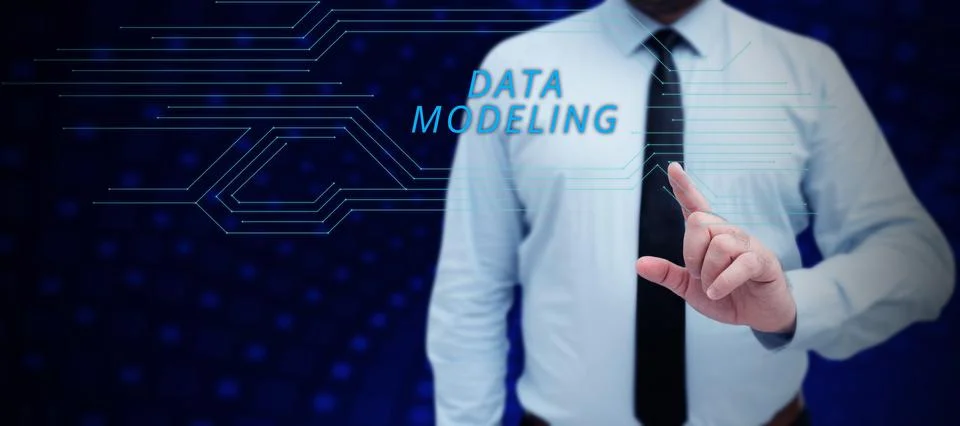 Sign displaying Data Modeling. Conceptual photo process of transferring data Stock Photos