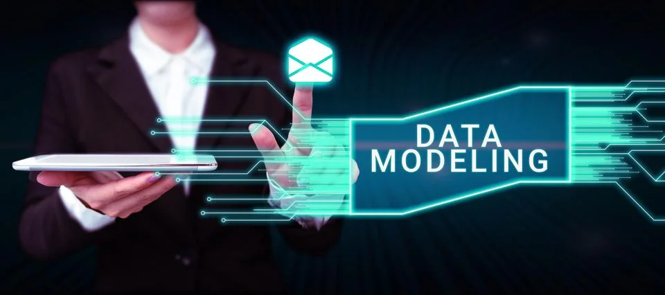 Sign displaying Data Modeling. Conceptual photo process of transferring data Stock Photos