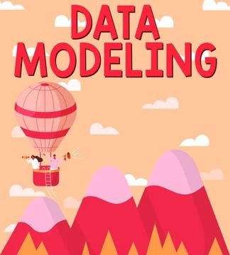 Sign displaying Data Modeling. Word Written on process of transferring data Stock Illustration