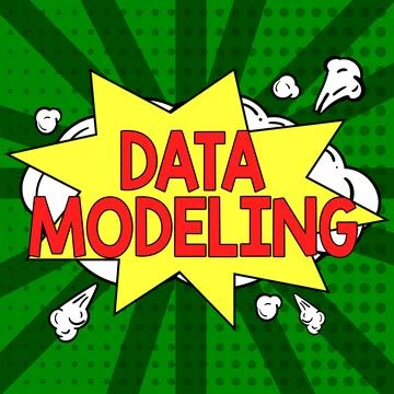 Sign displaying Data Modeling. Word Written on process of transferring data Stock Illustration