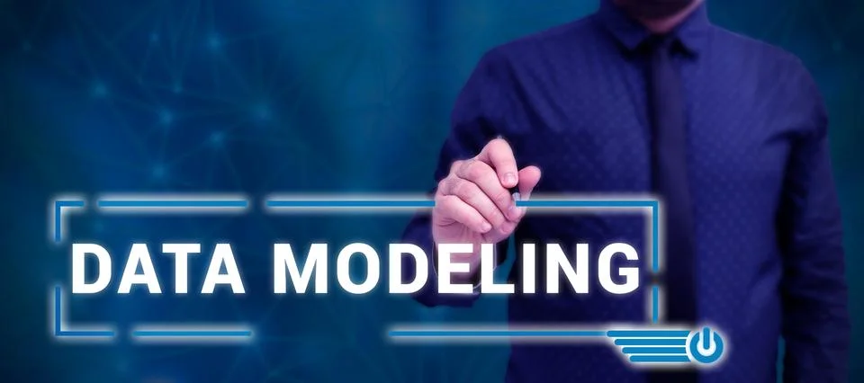 Sign displaying Data Modeling. Word for process of transferring data between Stock Photos