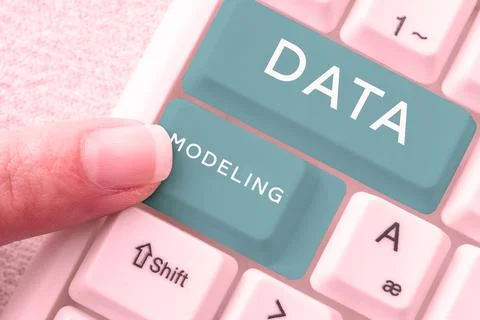 Sign displaying Data Modeling. Word for process of transferring data between Stock Photos