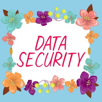 Sign displaying Data Security. Business concept Confidentiality Disk Encryption イラスト素材