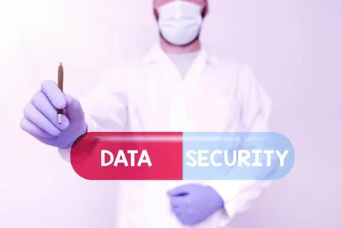 Sign displaying Data Security. Concept meaning Confidentiality Disk Encryption Stock Photos