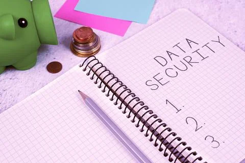 Sign displaying Data Security. Conceptual photo Confidentiality Disk Encryption Stock Photos