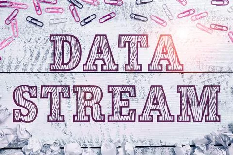 Sign displaying Data Stream. Internet Concept sequence of digitally encoded Stock Photos