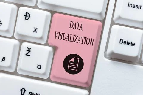 Sign displaying Data Visualization. Word Written on representation of 写真素材