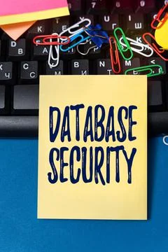 Sign displaying Database Security. Conceptual photo security controls to protect 写真素材