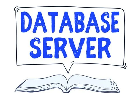 Sign displaying Database Server. Business concept uses a database application Stock Illustration