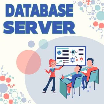 Sign displaying Database Server. Conceptual photo uses a database application イラスト素材