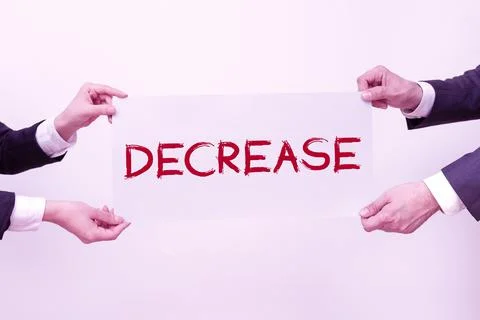 Sign displaying Decrease. Business idea make or become smaller or fewer in size Stock Photos