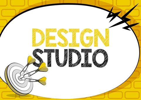 Sign displaying Design Studio. Business concept work environment specifically Stock Illustration
