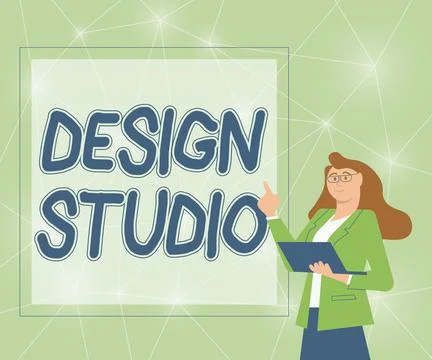 Sign displaying Design Studio. Business showcase work environment specifically Stock Illustration