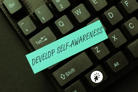 Sign displaying Develop Self Awareness. Business overview Improve sharp Stock Photos