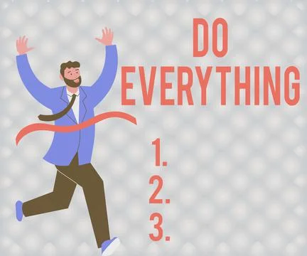 Sign displaying Do Everything. Word Written on Jack of All Trades Self Esteem Illustrazione stock