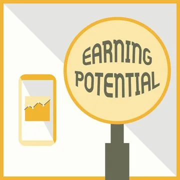 Sign displaying Earning Potential. Internet Concept Top salary for a particular Stock Illustration