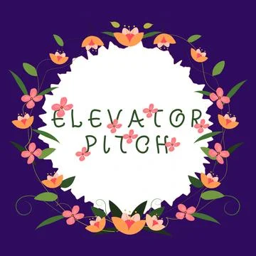 Sign displaying Elevator Pitch. Word Written on A persuasive sales pitch Brief イラスト素材