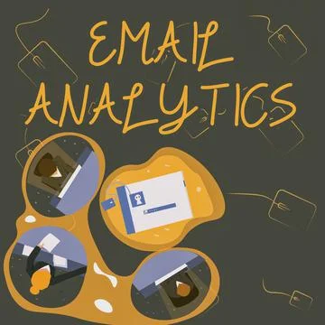 Sign displaying Email Analytics. Concept meaning way to break down open rate to Stock Illustration