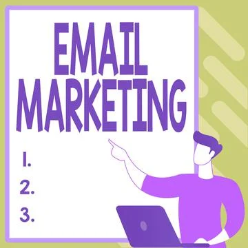 Sign displaying Email Marketing. Concept meaning Sending a commercial message to Stock-Illustration