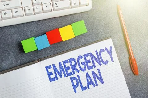 Sign displaying Emergency Plan. Internet Concept procedures for handling sudden Photos