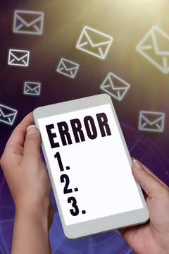 Sign displaying Error. Concept meaning failure or in deviation from the intended Stock Photos