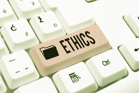 Sign displaying Ethics. Concept meaning the moral philosophy or code of morals 写真素材