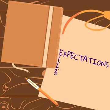Sign displaying Expectations. Internet Concept Strong belief that something will Stock Illustration