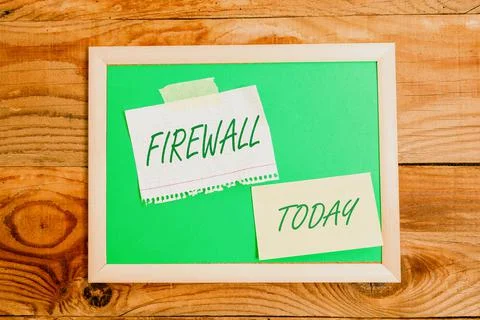 Sign displaying Firewall. Internet Concept protect network or system from 写真素材