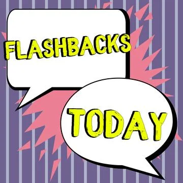 Sign displaying Flashbacks. Business concept interruption of chronological Illustrazione stock