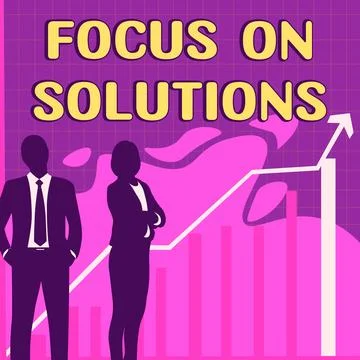 Sign displaying Focus On Solutions. Conceptual photo powerful practical way to 库存插图
