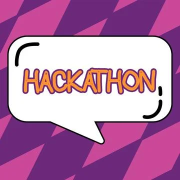 Sign displaying Hackathon. Business concept event where large number of people Stock Illustration