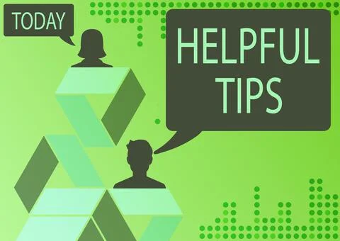 Sign displaying Helpful Tips. Internet Concept Ask an Expert Solutions Hints Stock Illustration